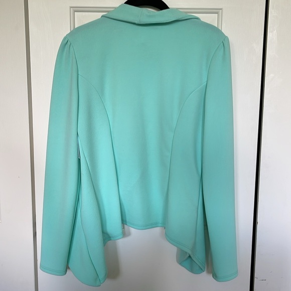 NWT Heimish Asymmetrical Mint Ruffled Open Blazer Small - Picture 2 of 4